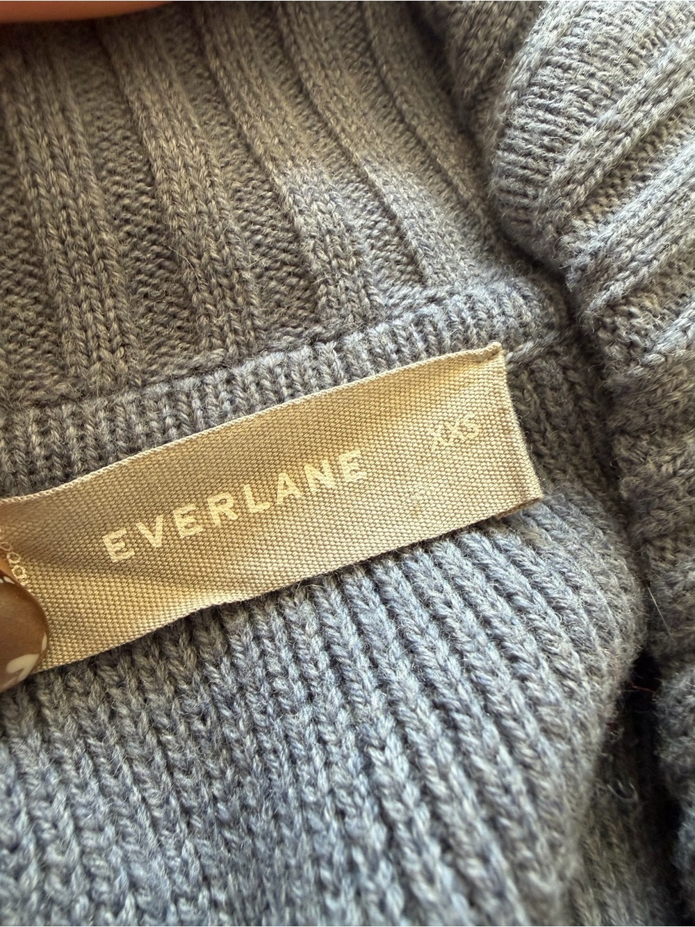 Everlane Slate Blue Ribbed Pullover with Keyhole - Picture 8 of 8